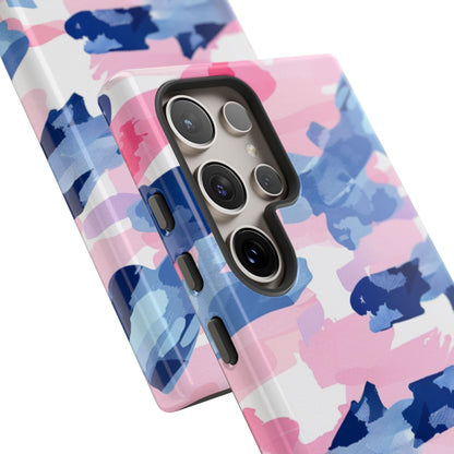 Samsung Galaxy Case: Dynamic Pink & Navy Brushstroke Art - BOGO Cases