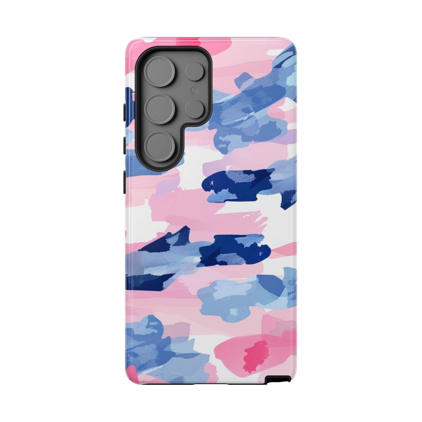 Samsung Galaxy Case: Dynamic Pink & Navy Brushstroke Art - BOGO Cases