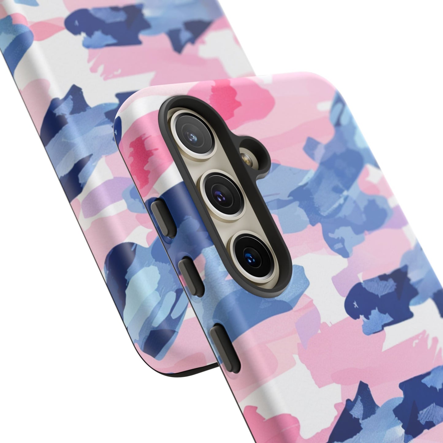 Samsung Galaxy Case: Dynamic Pink & Navy Brushstroke Art - BOGO Cases
