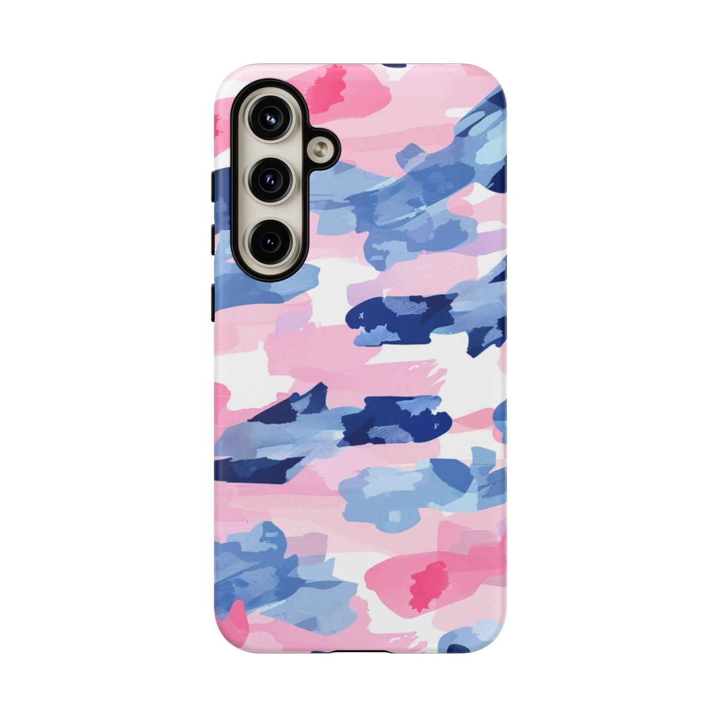 Samsung Galaxy Case: Dynamic Pink & Navy Brushstroke Art - BOGO Cases