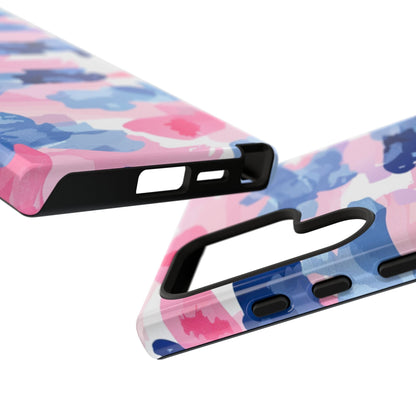 Samsung Galaxy Case: Dynamic Pink & Navy Brushstroke Art - BOGO Cases