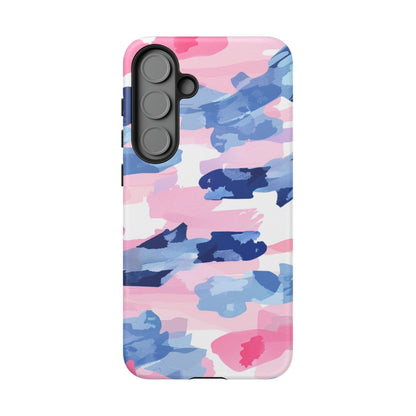 Samsung Galaxy Case: Dynamic Pink & Navy Brushstroke Art - BOGO Cases