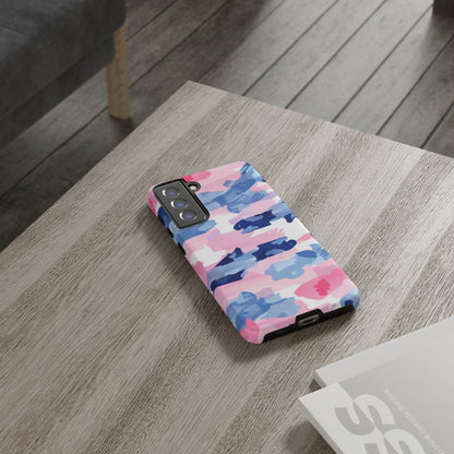Samsung Galaxy Case: Dynamic Pink & Navy Brushstroke Art - BOGO Cases