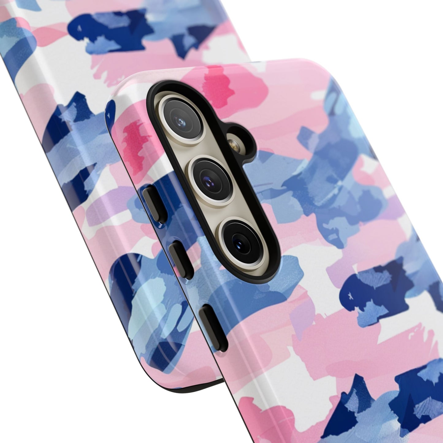 Samsung Galaxy Case: Dynamic Pink & Navy Brushstroke Art - BOGO Cases
