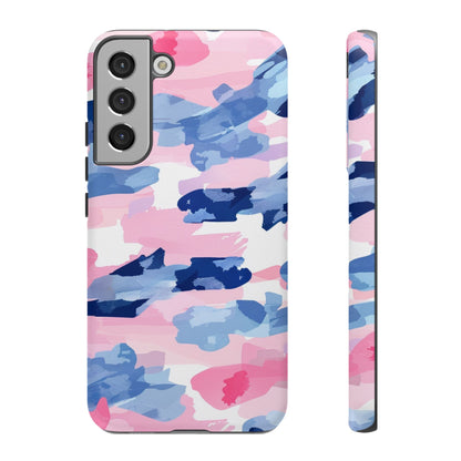 Samsung Galaxy Case: Dynamic Pink & Navy Brushstroke Art - BOGO Cases