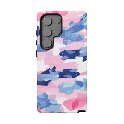 Samsung Galaxy Case: Dynamic Pink & Navy Brushstroke Art - BOGO Cases