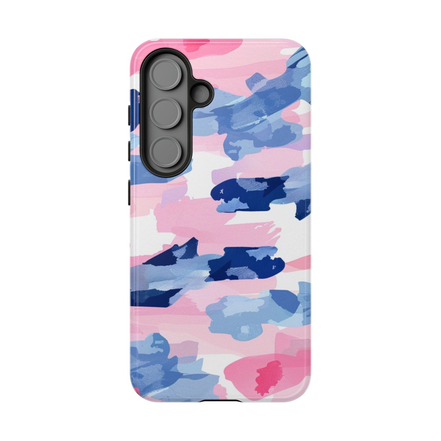 Samsung Galaxy Case: Dynamic Pink & Navy Brushstroke Art - BOGO Cases