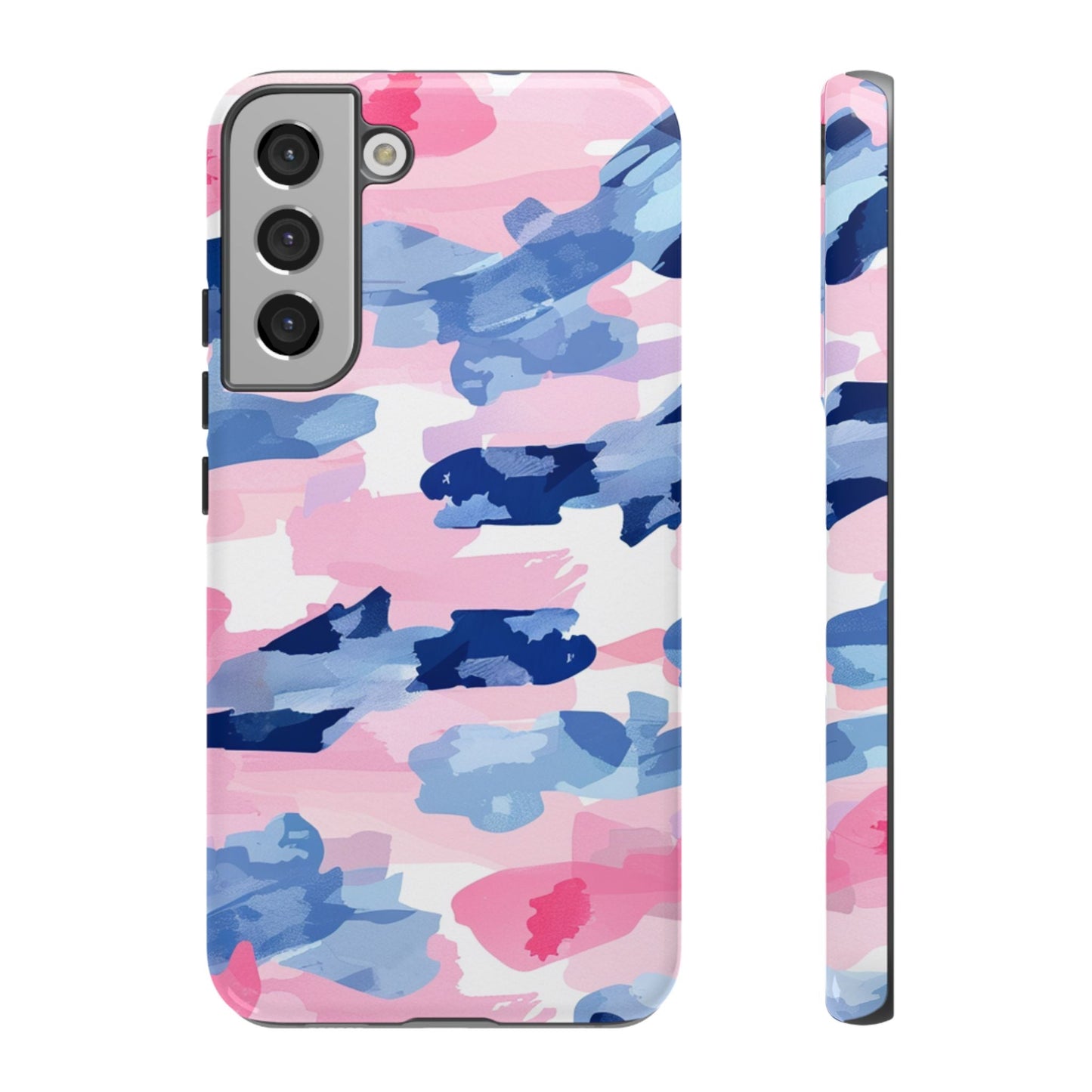 Samsung Galaxy Case: Dynamic Pink & Navy Brushstroke Art - BOGO Cases
