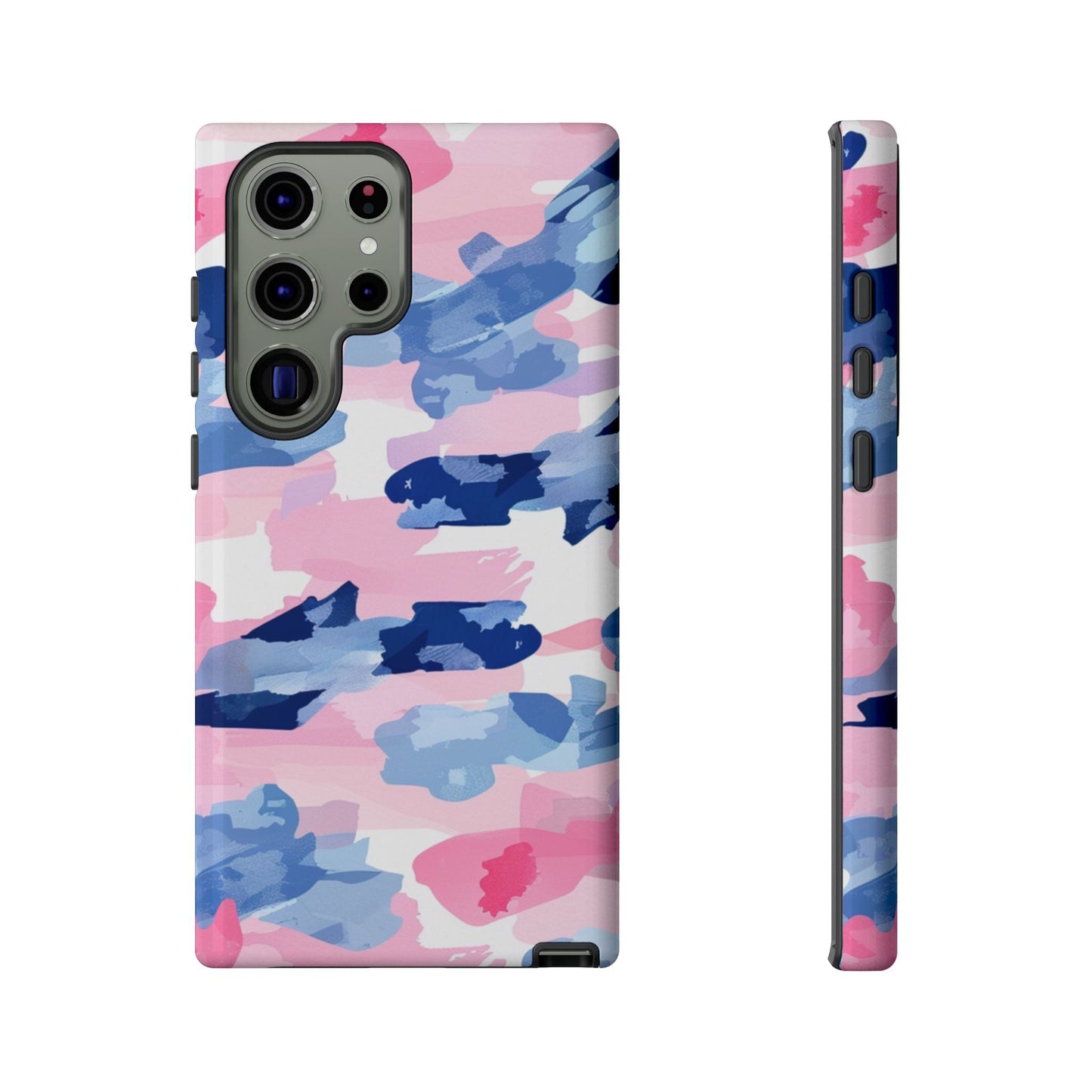 Samsung Galaxy Case: Dynamic Pink & Navy Brushstroke Art - BOGO Cases