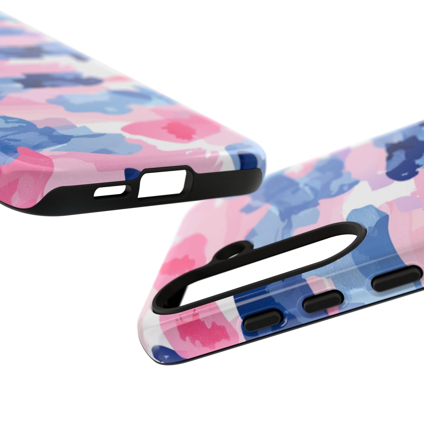 Samsung Galaxy Case: Dynamic Pink & Navy Brushstroke Art - BOGO Cases