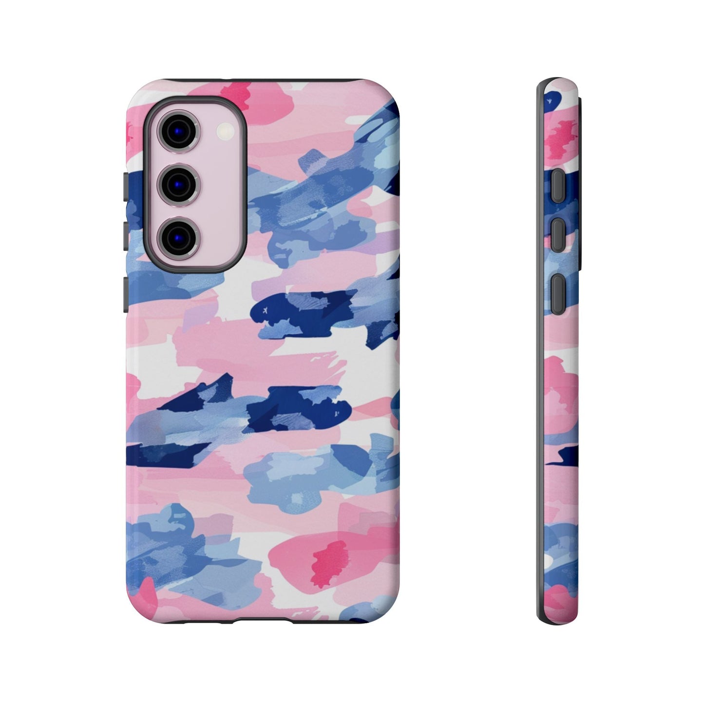 Samsung Galaxy Case: Dynamic Pink & Navy Brushstroke Art - BOGO Cases