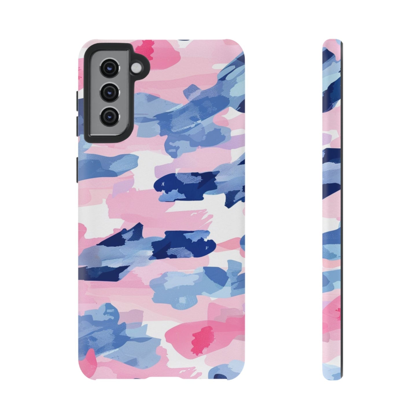 Samsung Galaxy Case: Dynamic Pink & Navy Brushstroke Art - BOGO Cases