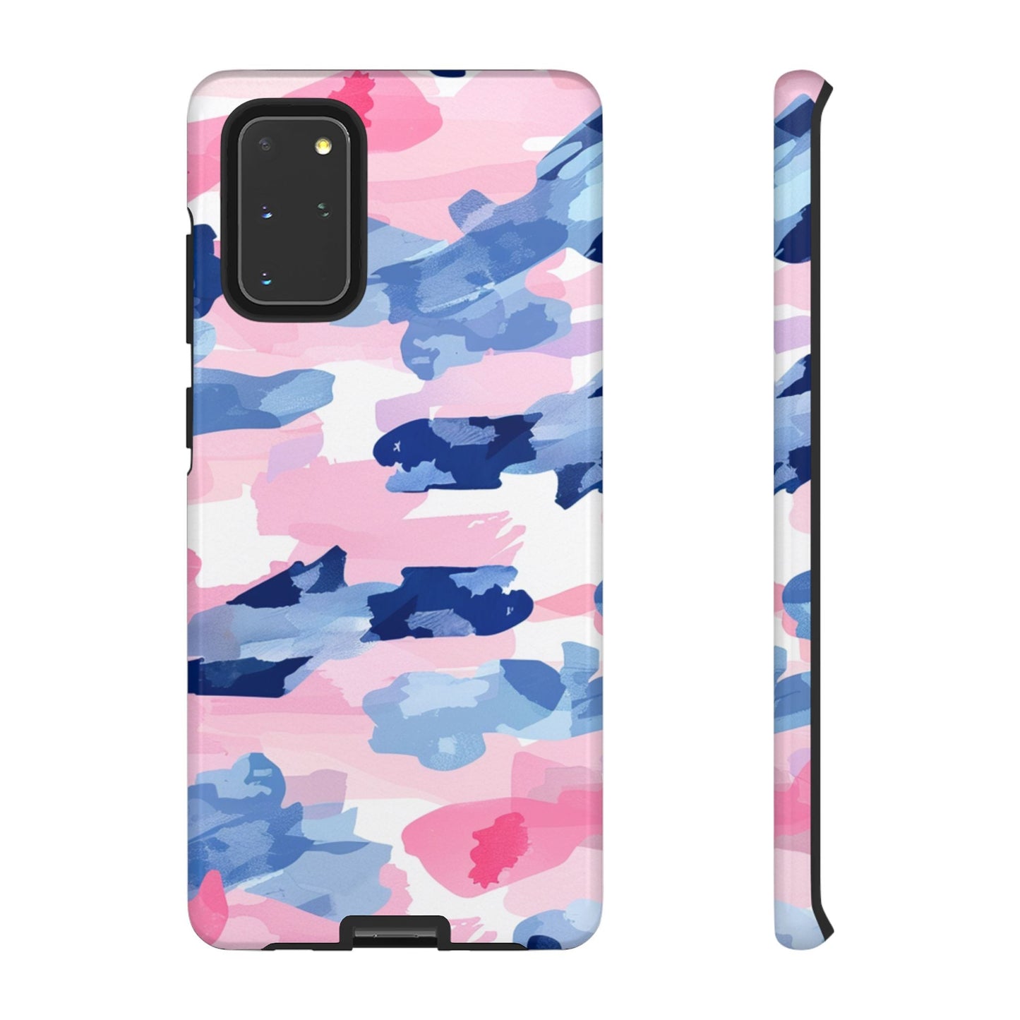 Samsung Galaxy Case: Dynamic Pink & Navy Brushstroke Art - BOGO Cases