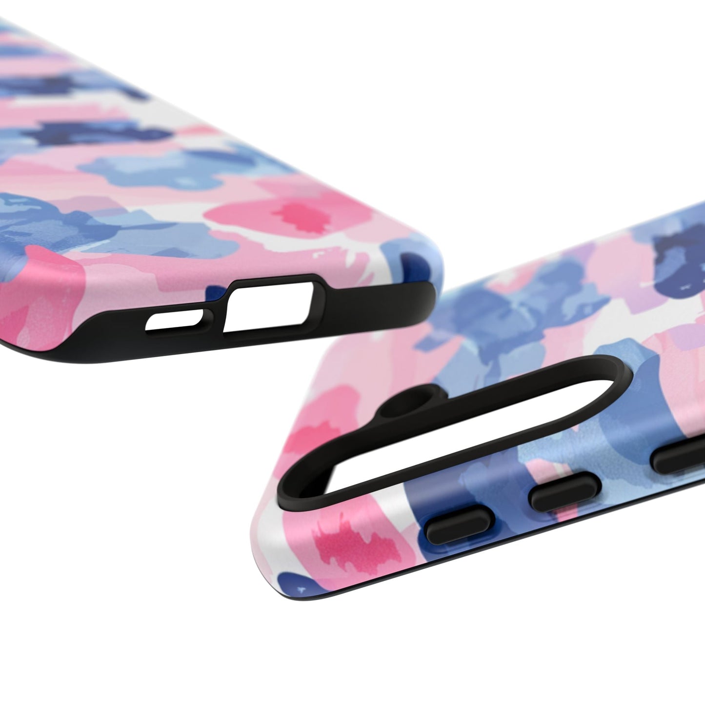 Samsung Galaxy Case: Dynamic Pink & Navy Brushstroke Art - BOGO Cases