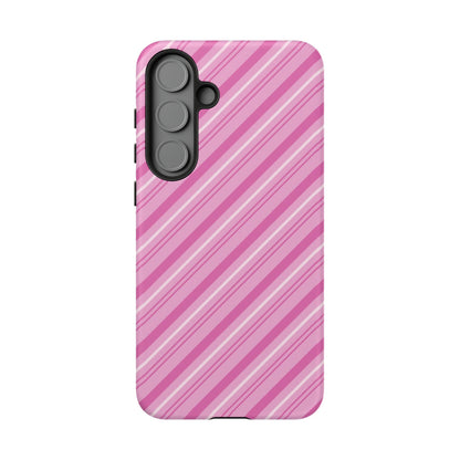 Samsung Galaxy Case - Pretty in Pink Stripes Design - BOGO Cases