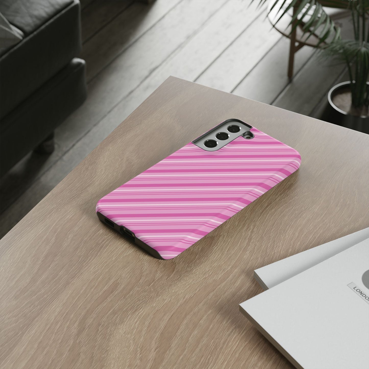 Samsung Galaxy Case - Pretty in Pink Stripes Design - BOGO Cases