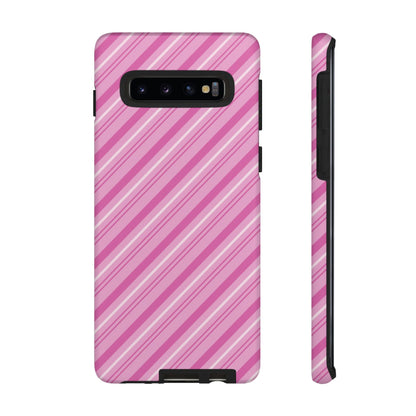 Samsung Galaxy Case - Pretty in Pink Stripes Design - BOGO Cases