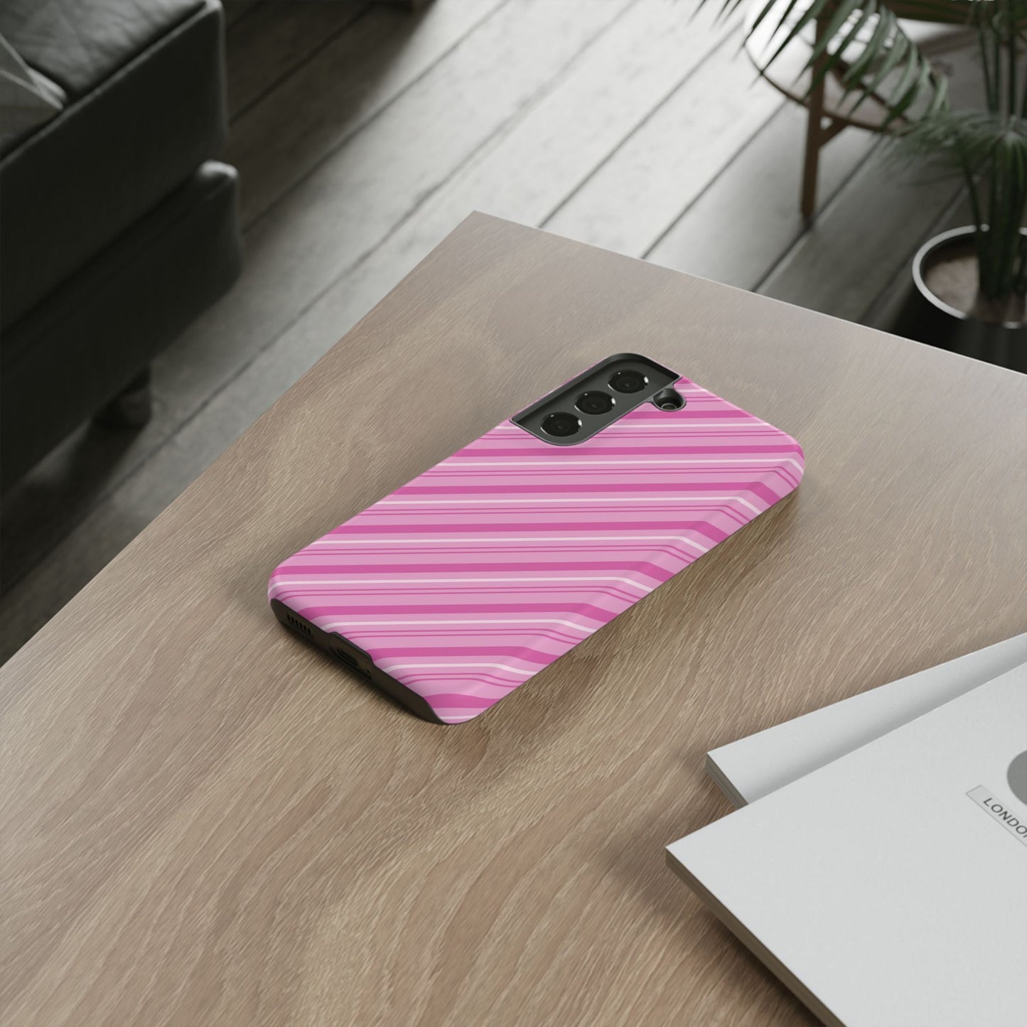 Samsung Galaxy Case - Pretty in Pink Stripes Design - BOGO Cases