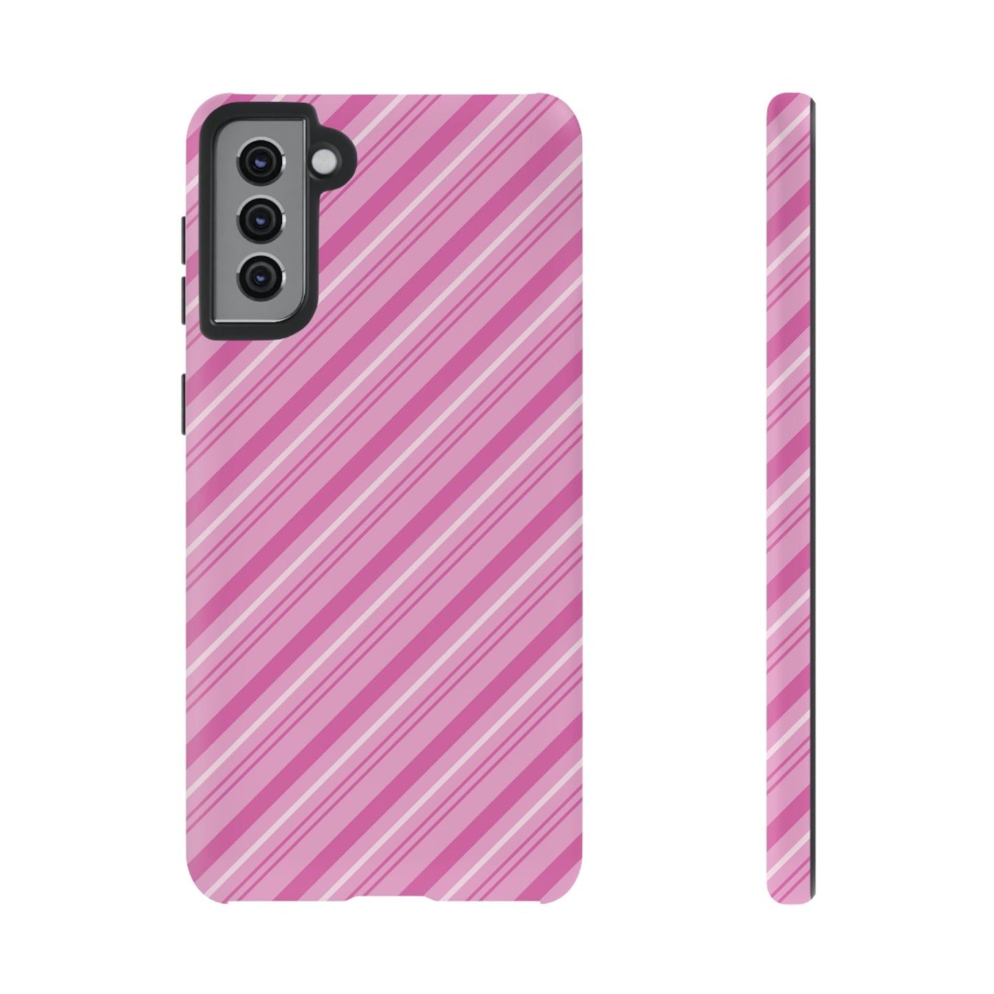 Samsung Galaxy Case - Pretty in Pink Stripes Design - BOGO Cases