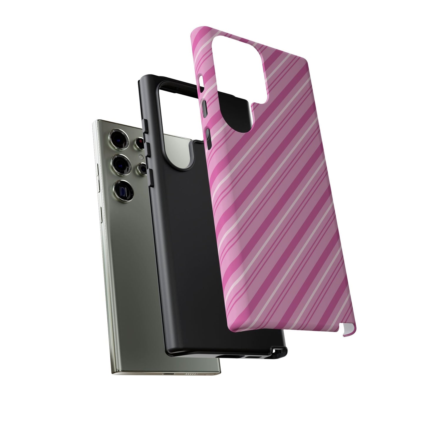 Samsung Galaxy Case - Pretty in Pink Stripes Design - BOGO Cases
