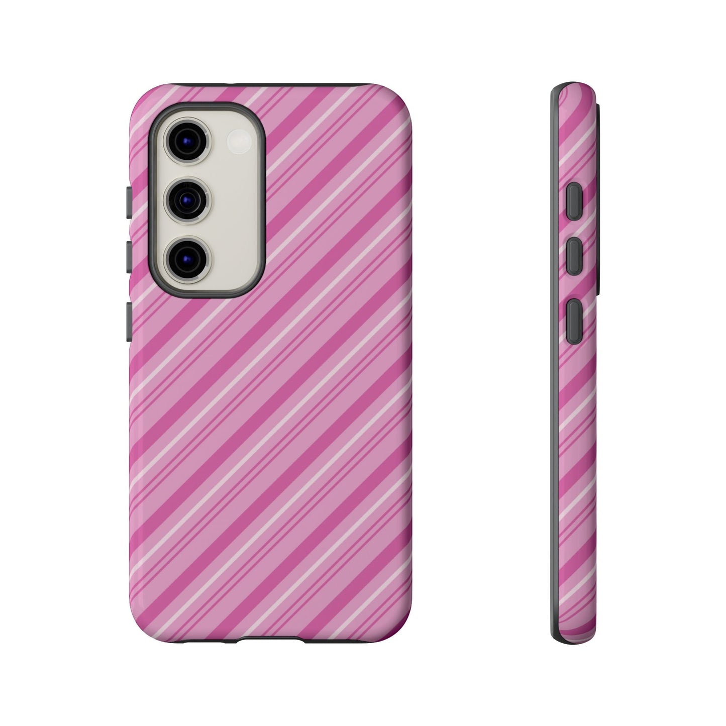 Samsung Galaxy Case - Pretty in Pink Stripes Design - BOGO Cases