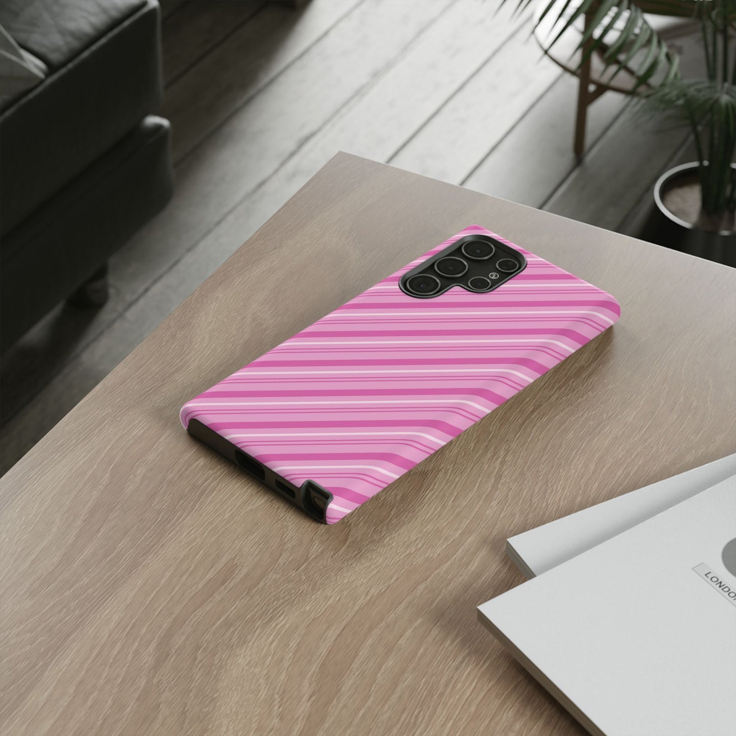 Samsung Galaxy Case - Pretty in Pink Stripes Design - BOGO Cases