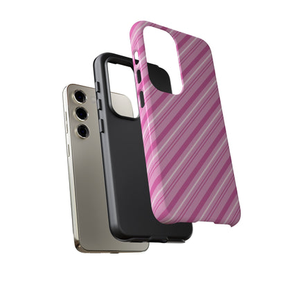 Samsung Galaxy Case - Pretty in Pink Stripes Design - BOGO Cases