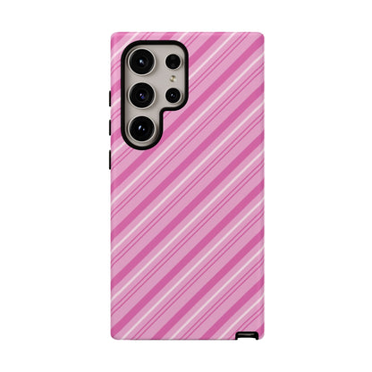 Samsung Galaxy Case - Pretty in Pink Stripes Design - BOGO Cases