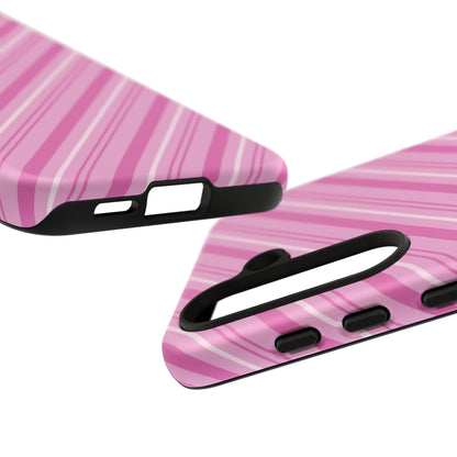 Samsung Galaxy Case - Pretty in Pink Stripes Design - BOGO Cases