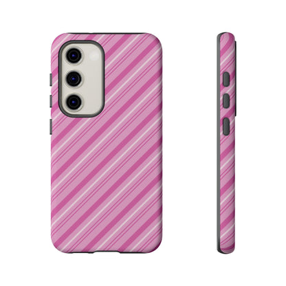 Samsung Galaxy Case - Pretty in Pink Stripes Design - BOGO Cases
