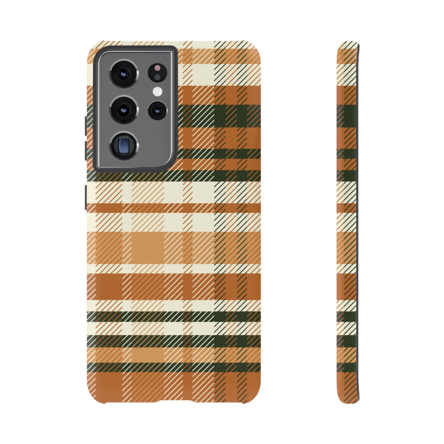 Samsung Galaxy Case - Pumpkin Spice Plaid Design - BOGO Cases