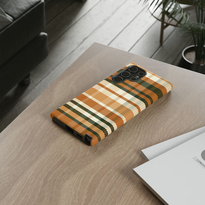 Samsung Galaxy Case - Pumpkin Spice Plaid Design - BOGO Cases