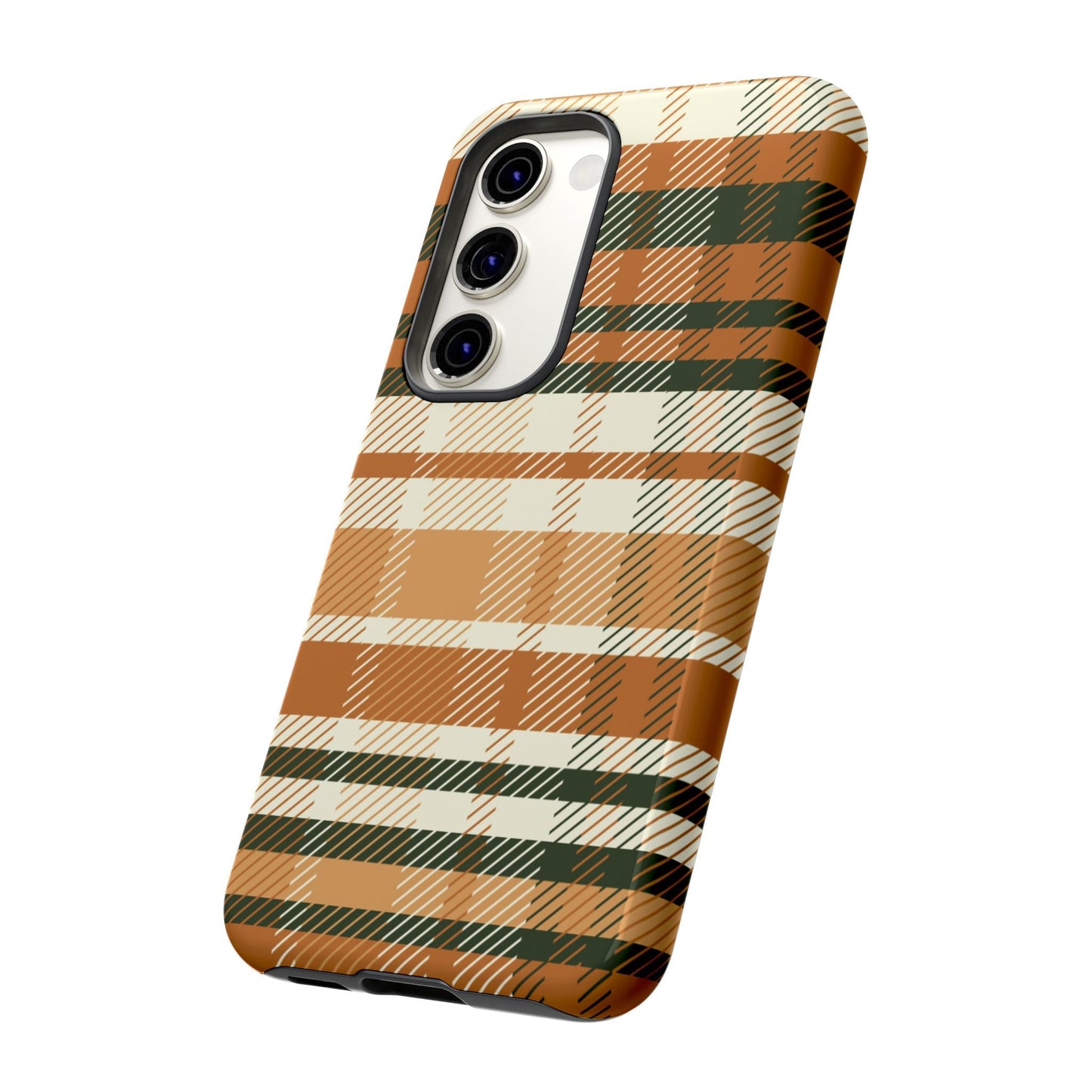 Samsung Galaxy Case - Pumpkin Spice Plaid Design - BOGO Cases