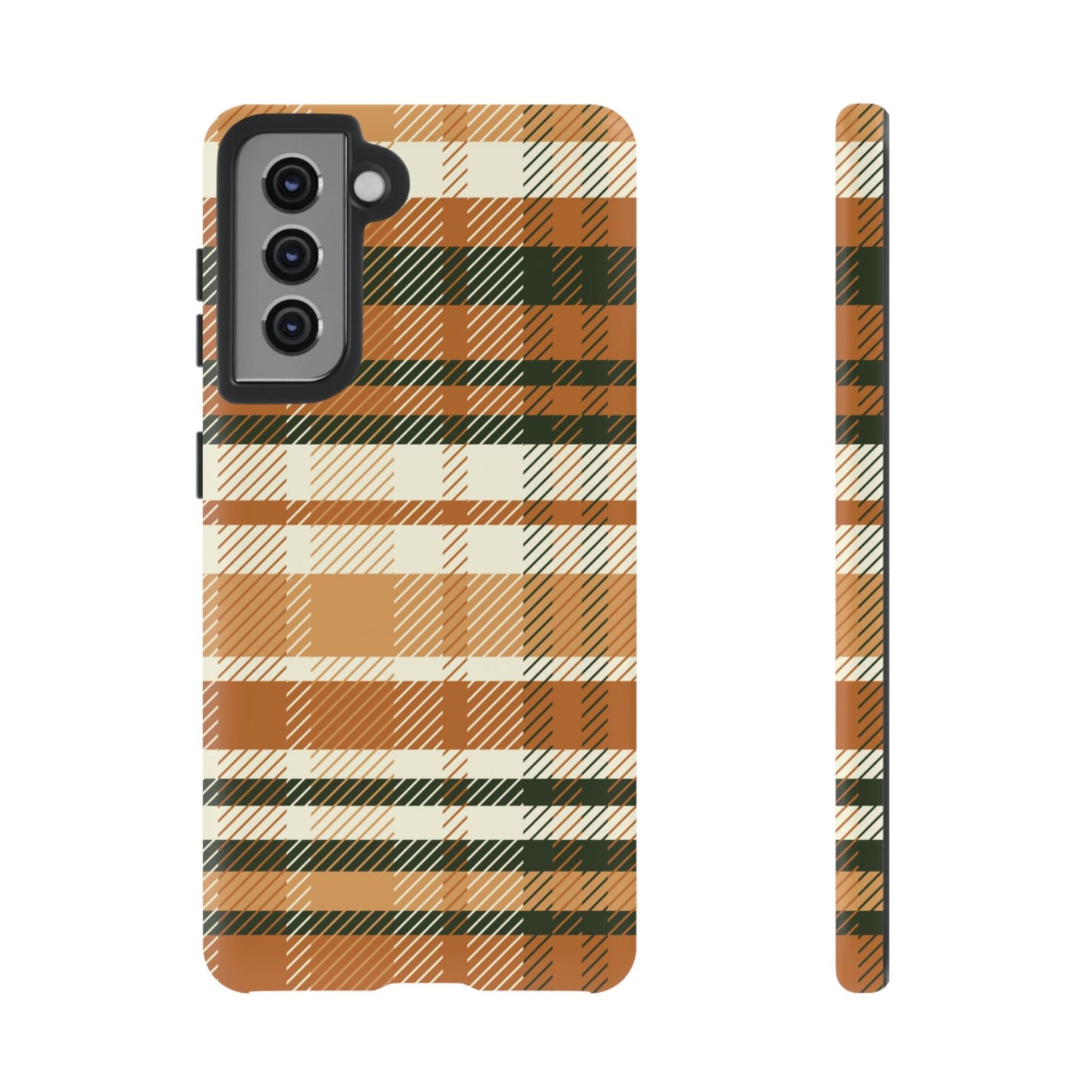 Samsung Galaxy Case - Pumpkin Spice Plaid Design - BOGO Cases