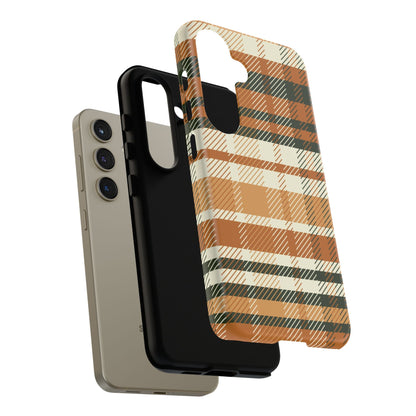 Samsung Galaxy Case - Pumpkin Spice Plaid Design - BOGO Cases
