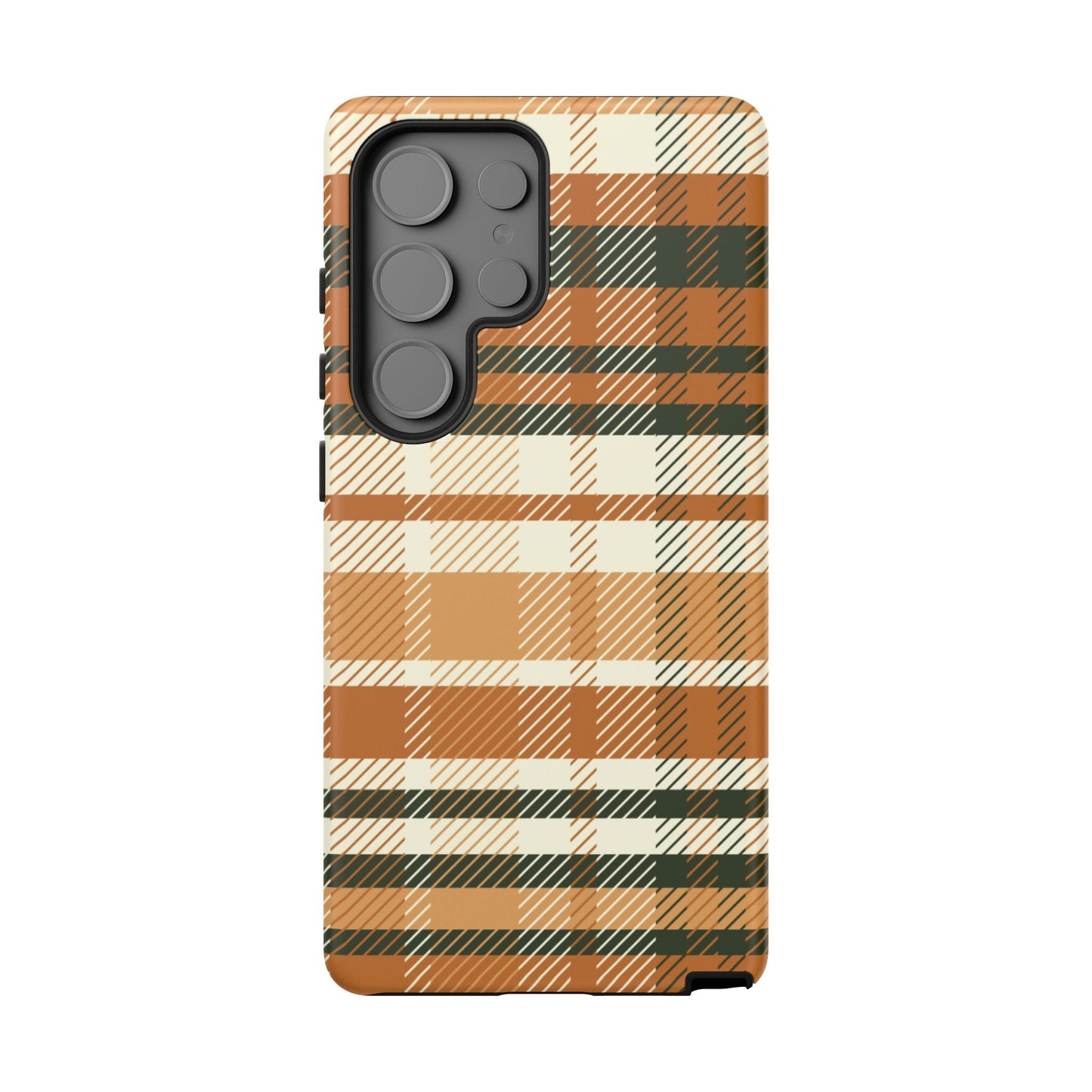 Samsung Galaxy Case - Pumpkin Spice Plaid Design - BOGO Cases