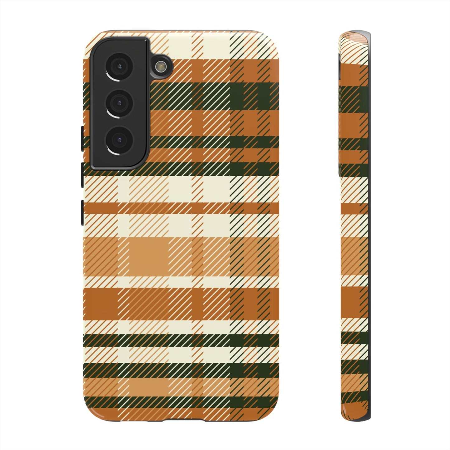 Samsung Galaxy Case - Pumpkin Spice Plaid Design - BOGO Cases