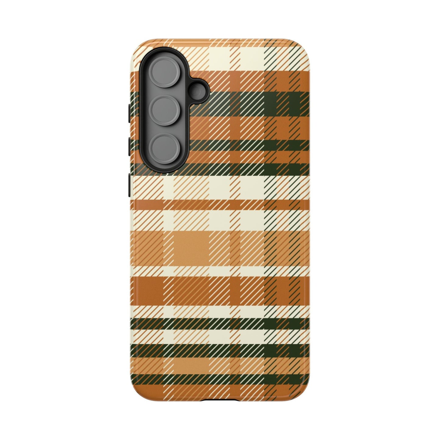 Samsung Galaxy Case - Pumpkin Spice Plaid Design - BOGO Cases