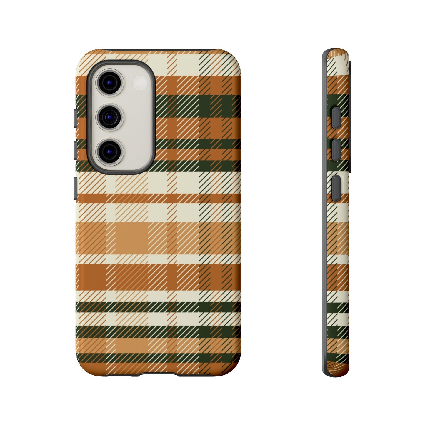 Samsung Galaxy Case - Pumpkin Spice Plaid Design - BOGO Cases