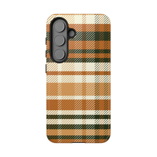 Samsung Galaxy Case - Pumpkin Spice Plaid Design - BOGO Cases