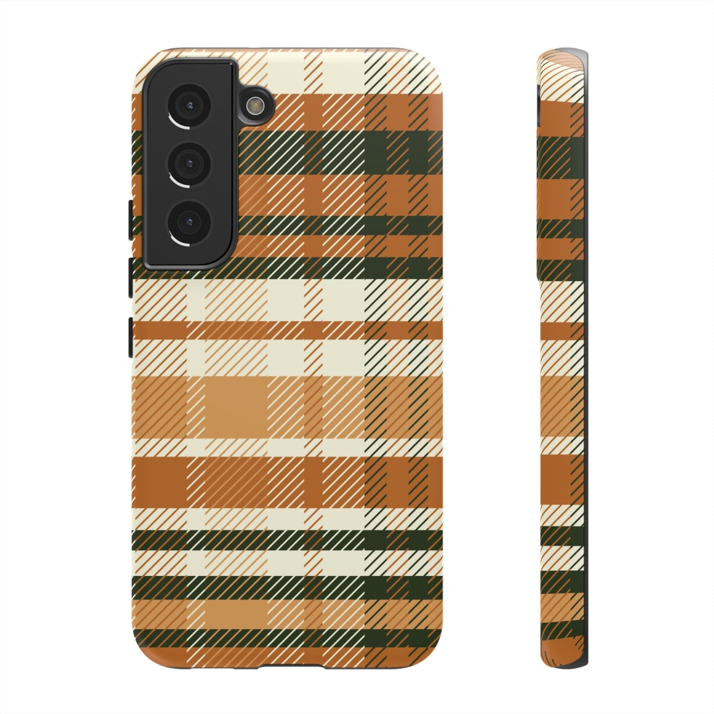 Samsung Galaxy Case - Pumpkin Spice Plaid Design - BOGO Cases