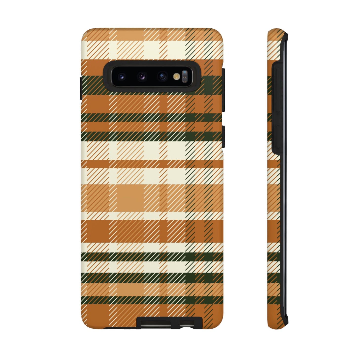 Samsung Galaxy Case - Pumpkin Spice Plaid Design - BOGO Cases