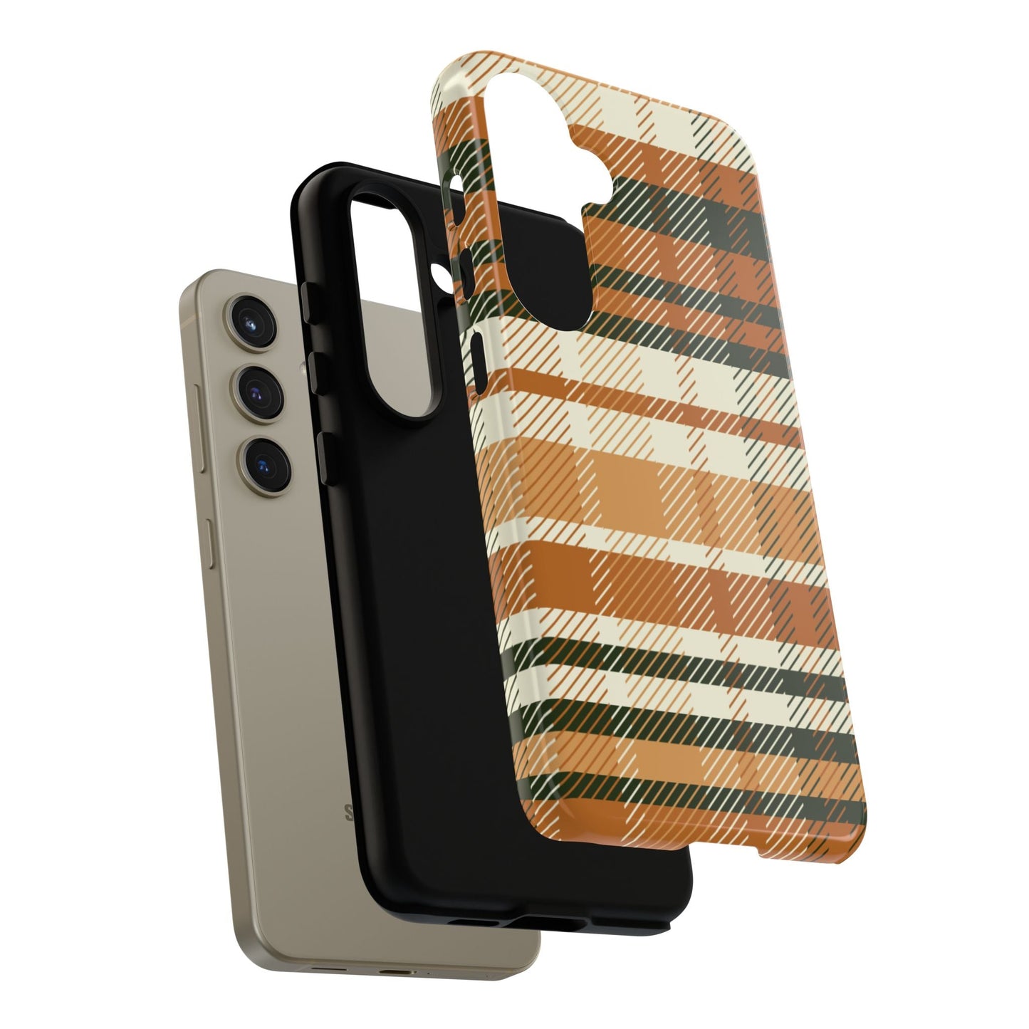 Samsung Galaxy Case - Pumpkin Spice Plaid Design - BOGO Cases