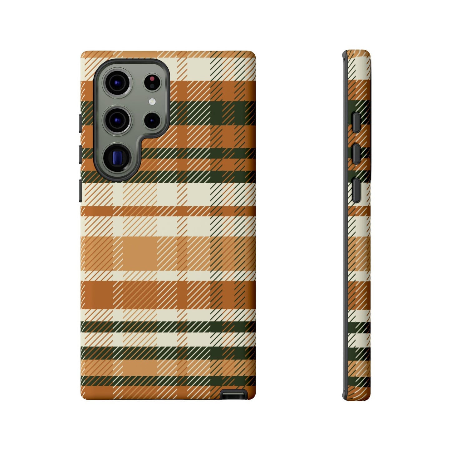 Samsung Galaxy Case - Pumpkin Spice Plaid Design - BOGO Cases