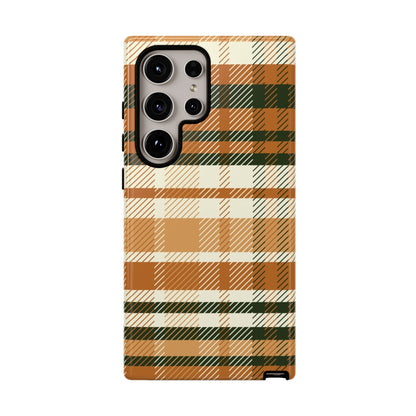 Samsung Galaxy Case - Pumpkin Spice Plaid Design - BOGO Cases
