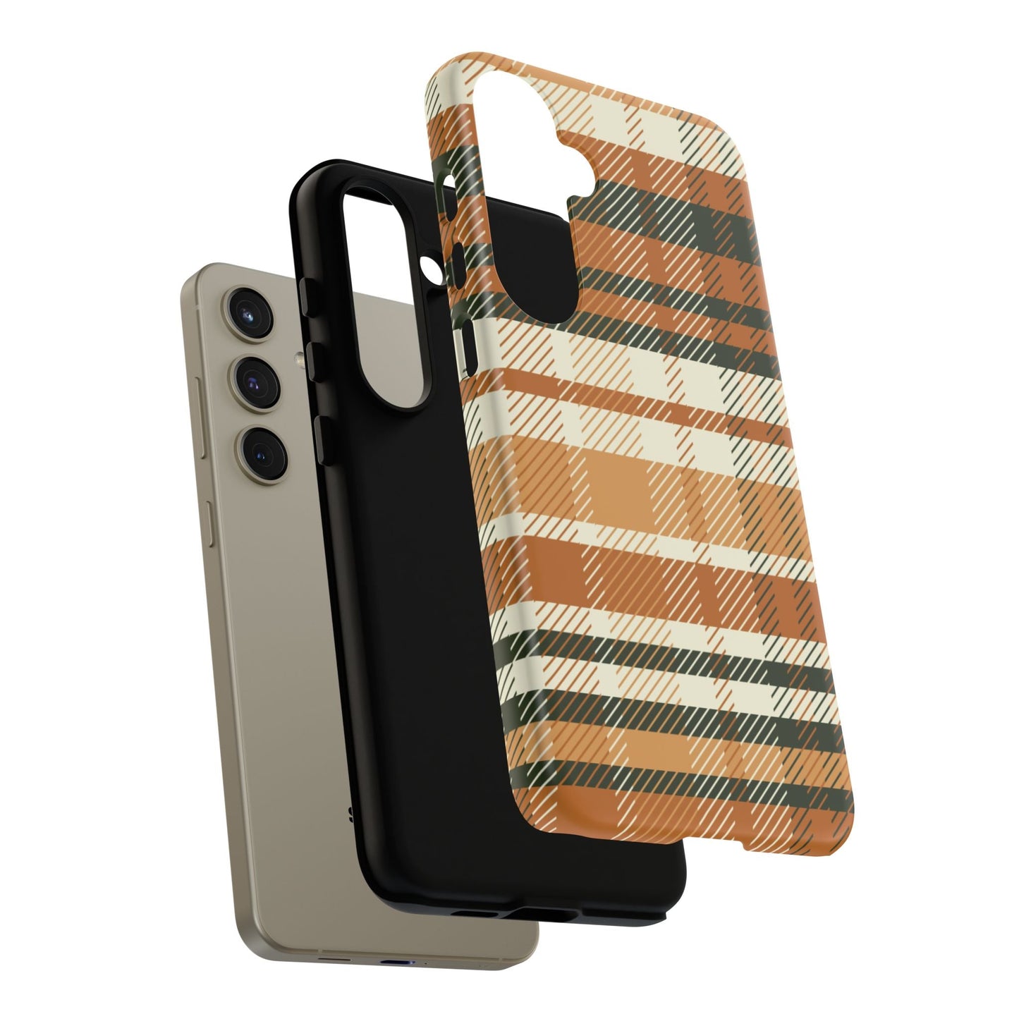 Samsung Galaxy Case - Pumpkin Spice Plaid Design - BOGO Cases