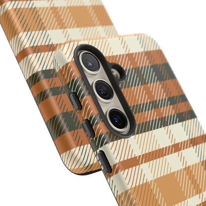 Samsung Galaxy Case - Pumpkin Spice Plaid Design - BOGO Cases