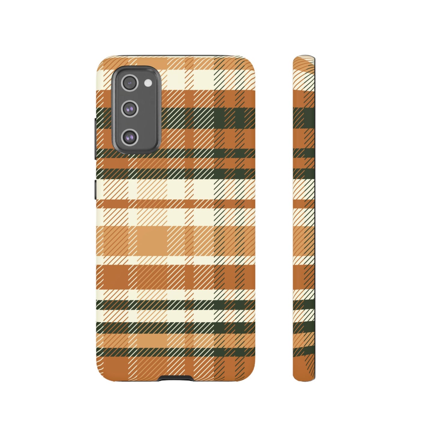 Samsung Galaxy Case - Pumpkin Spice Plaid Design - BOGO Cases