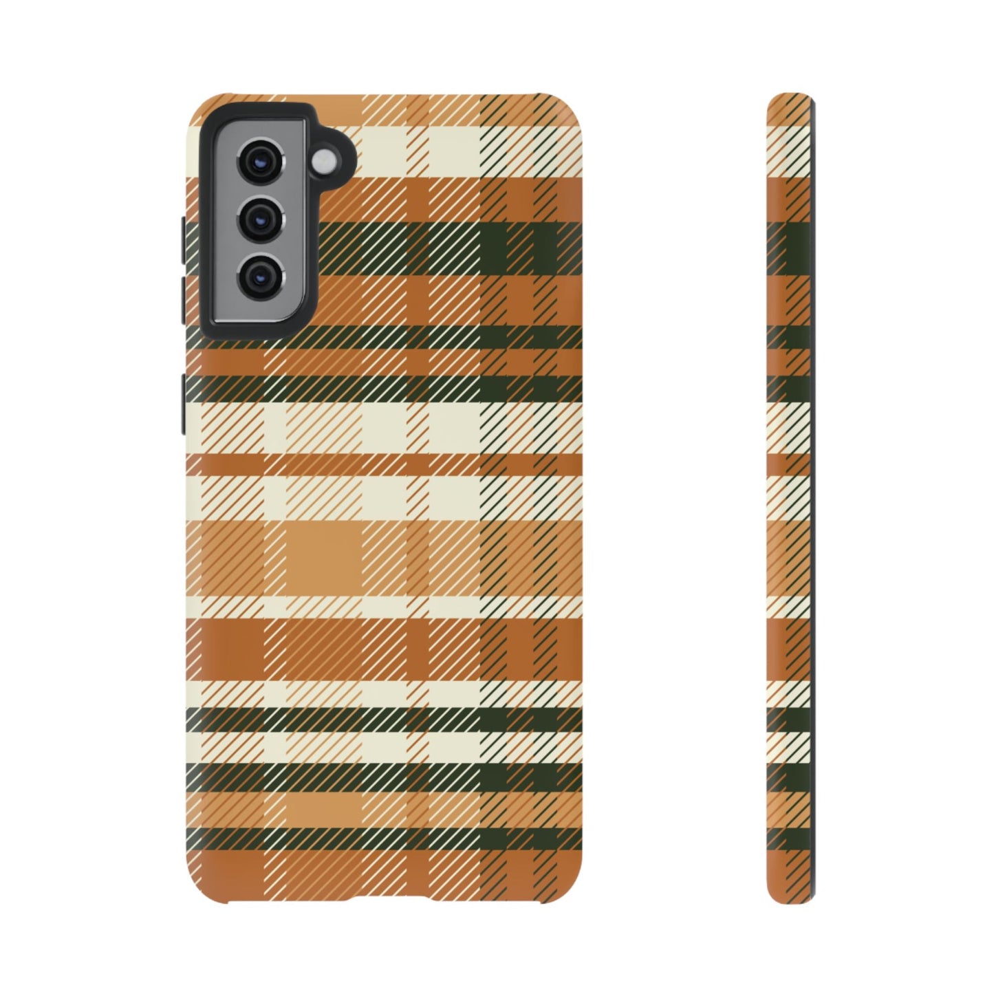 Samsung Galaxy Case - Pumpkin Spice Plaid Design - BOGO Cases