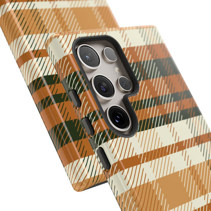 Samsung Galaxy Case - Pumpkin Spice Plaid Design - BOGO Cases